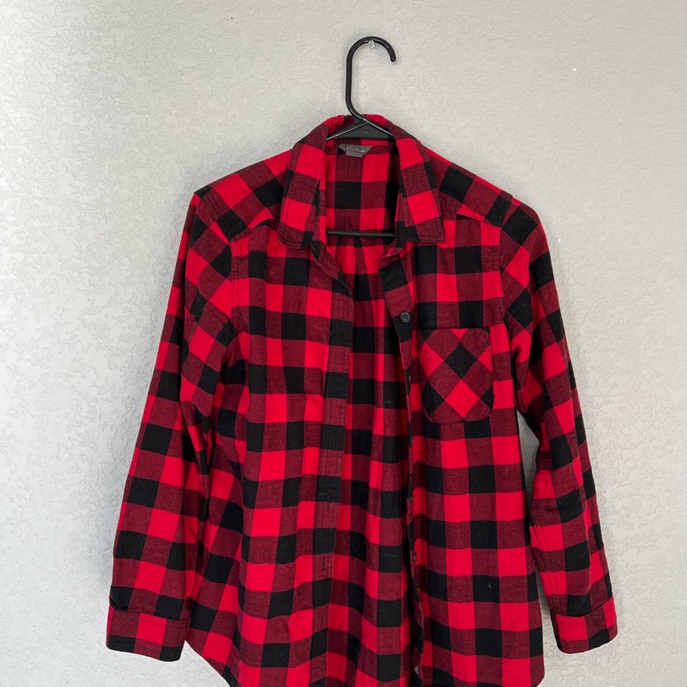 Eddie Bauer Kids Red and Black Checkered Shirt